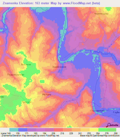 Znamenka,Russia Elevation Map