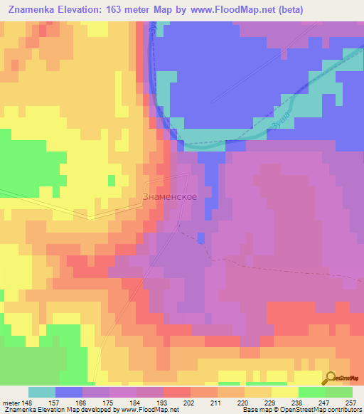 Znamenka,Russia Elevation Map