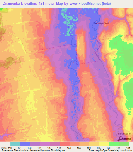 Znamenka,Russia Elevation Map