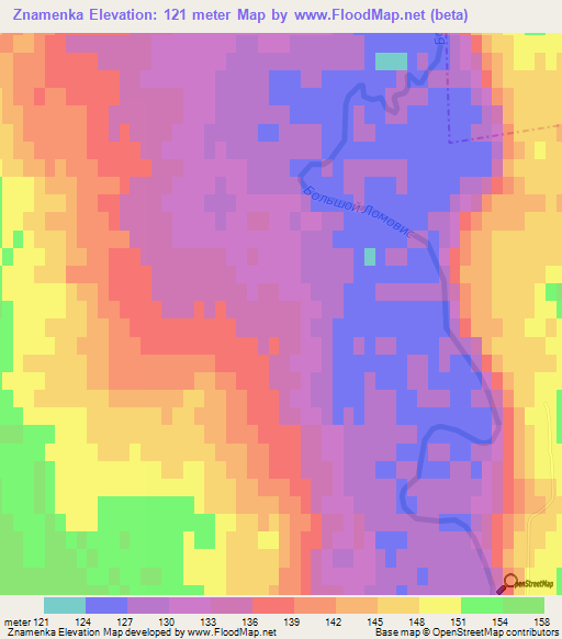 Znamenka,Russia Elevation Map