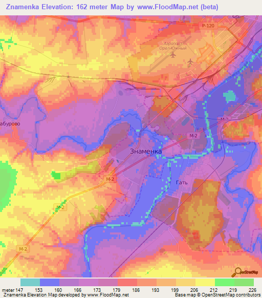 Znamenka,Russia Elevation Map