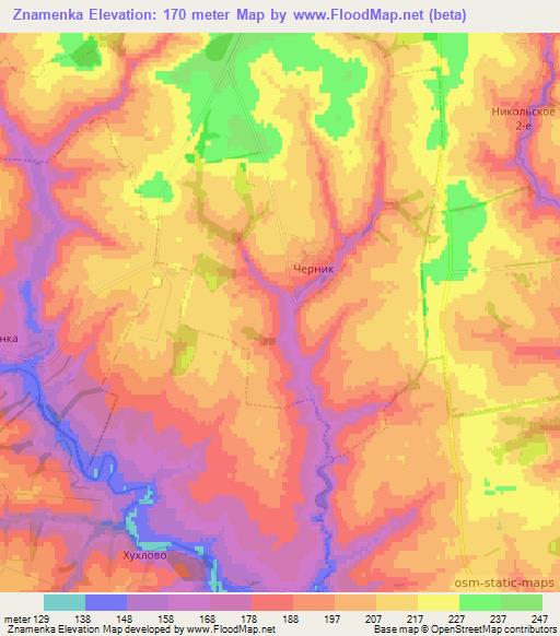 Znamenka,Russia Elevation Map