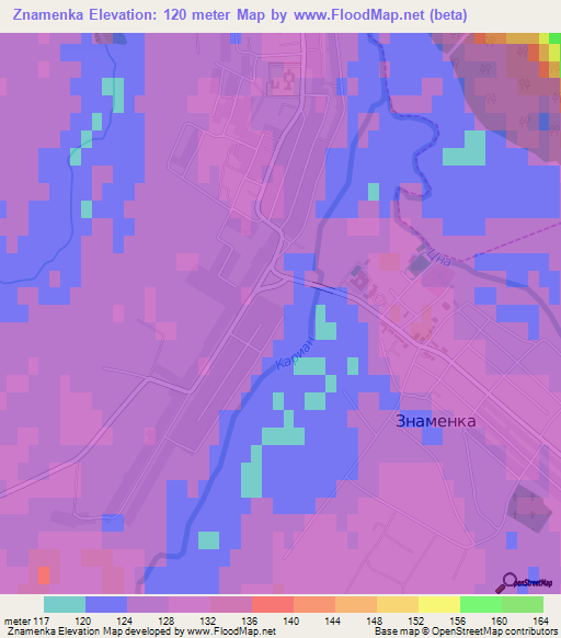 Znamenka,Russia Elevation Map