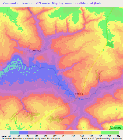 Znamenka,Russia Elevation Map