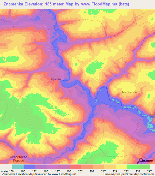 Znamenka,Russia Elevation Map