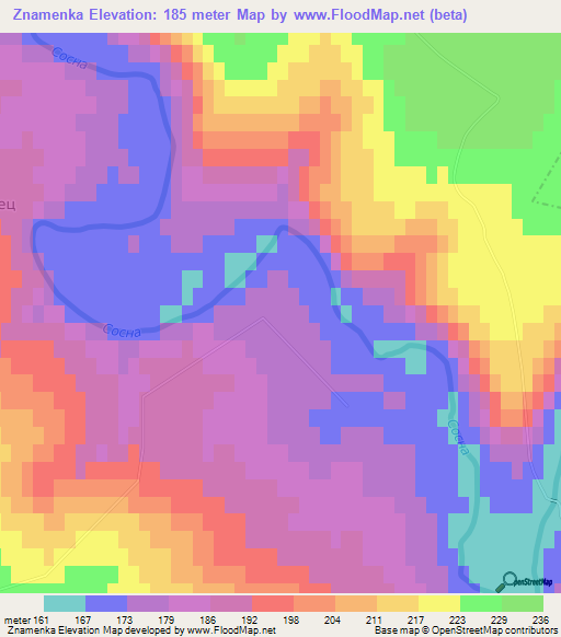 Znamenka,Russia Elevation Map