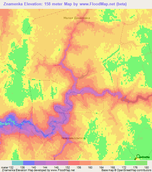 Znamenka,Russia Elevation Map