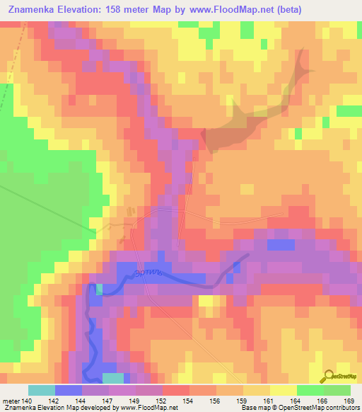 Znamenka,Russia Elevation Map