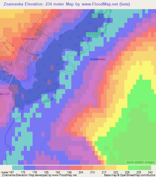 Znamenka,Russia Elevation Map