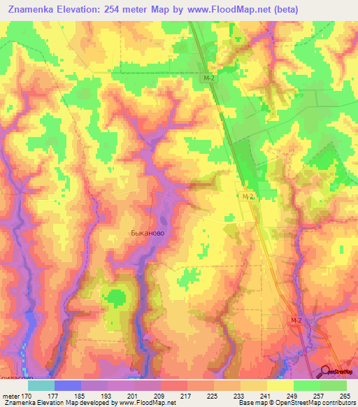 Znamenka,Russia Elevation Map