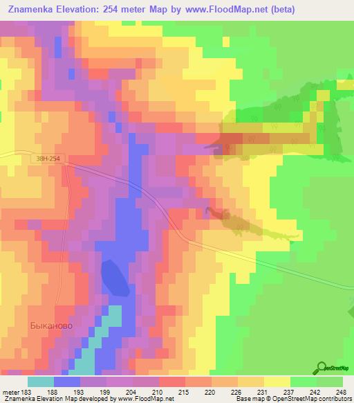 Znamenka,Russia Elevation Map