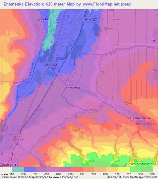 Znamenka,Russia Elevation Map