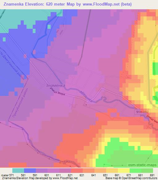 Znamenka,Russia Elevation Map