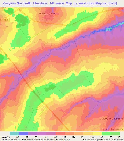 Zmiyevo-Novoselki,Russia Elevation Map