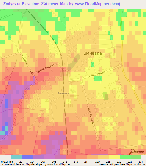 Zmiyevka,Russia Elevation Map