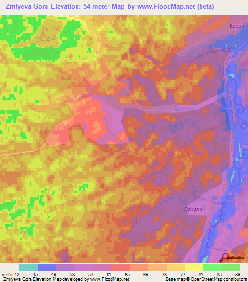 Zmiyeva Gora,Russia Elevation Map