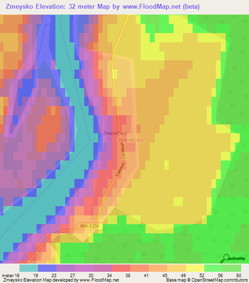 Zmeysko,Russia Elevation Map