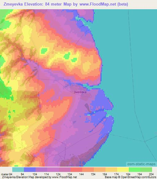 Zmeyevka,Russia Elevation Map