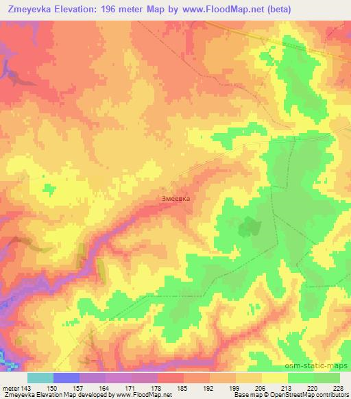 Zmeyevka,Russia Elevation Map