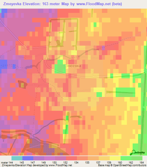 Zmeyevka,Russia Elevation Map