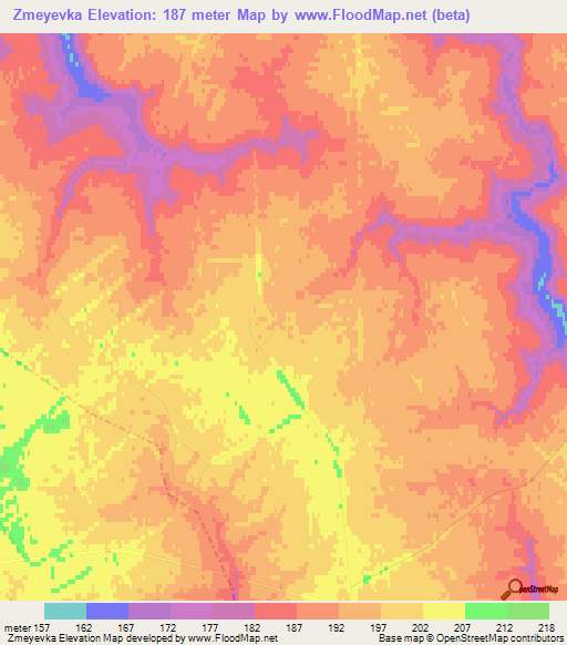 Zmeyevka,Russia Elevation Map