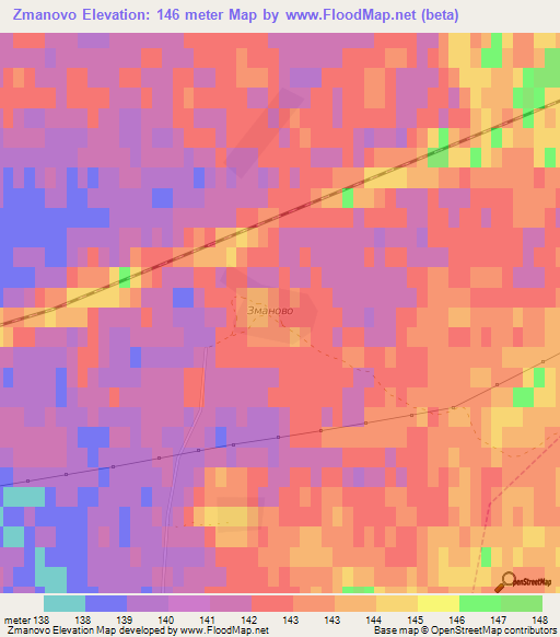 Zmanovo,Russia Elevation Map