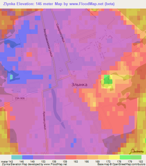 Zlynka,Russia Elevation Map