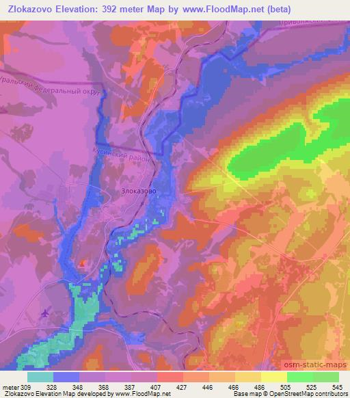 Zlokazovo,Russia Elevation Map