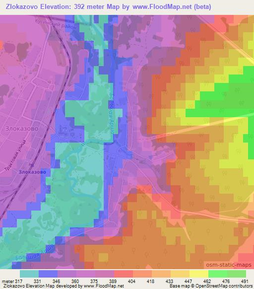 Zlokazovo,Russia Elevation Map