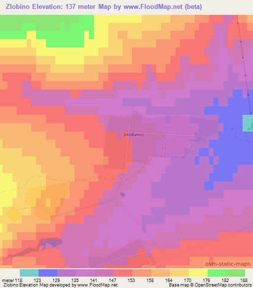 Zlobino,Russia Elevation Map