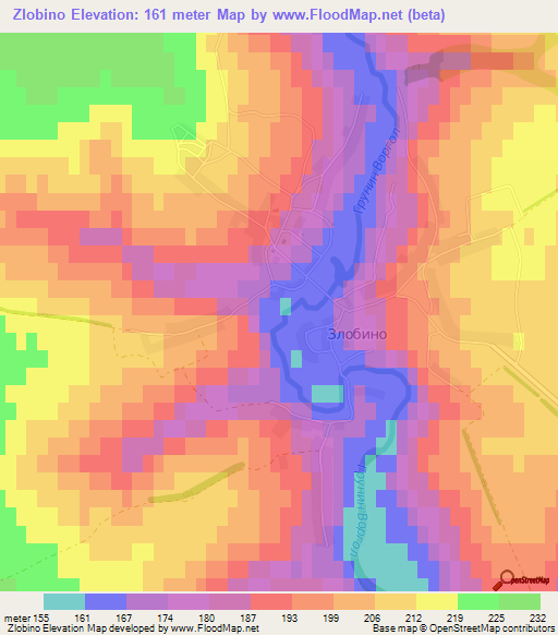 Zlobino,Russia Elevation Map