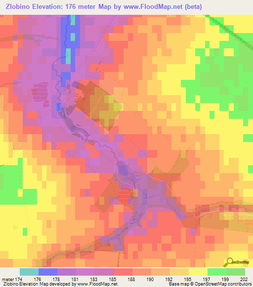 Zlobino,Russia Elevation Map