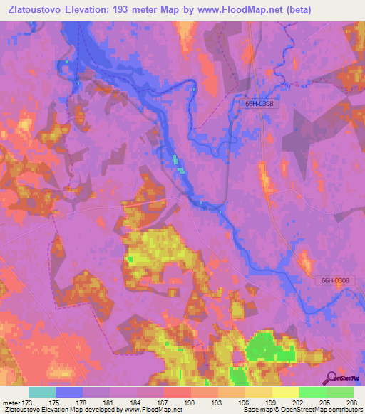 Zlatoustovo,Russia Elevation Map