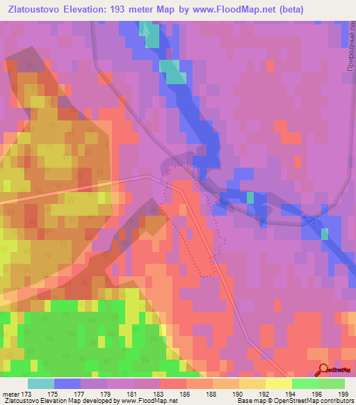 Zlatoustovo,Russia Elevation Map