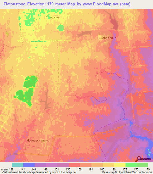 Zlatoustovo,Russia Elevation Map