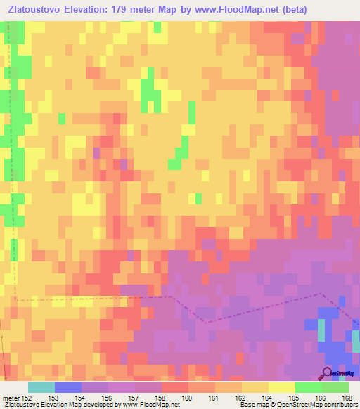 Zlatoustovo,Russia Elevation Map