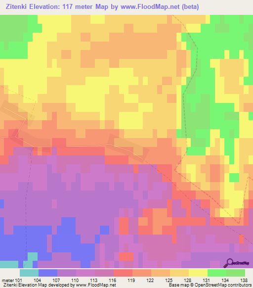 Zitenki,Russia Elevation Map