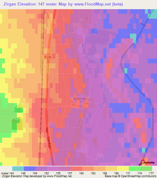 Zirgan,Russia Elevation Map