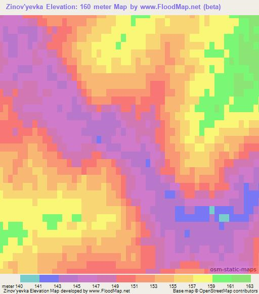 Zinov'yevka,Russia Elevation Map