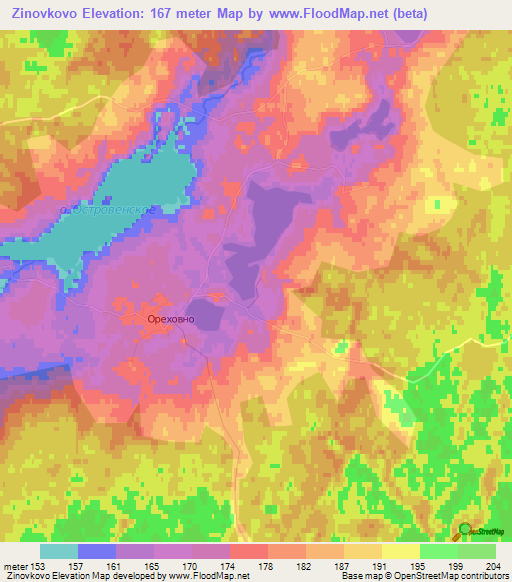 Zinovkovo,Russia Elevation Map