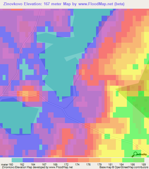 Zinovkovo,Russia Elevation Map