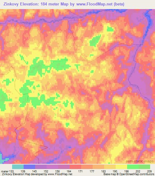 Zinkovy,Russia Elevation Map