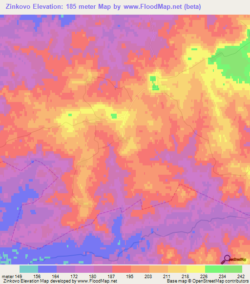 Zinkovo,Russia Elevation Map