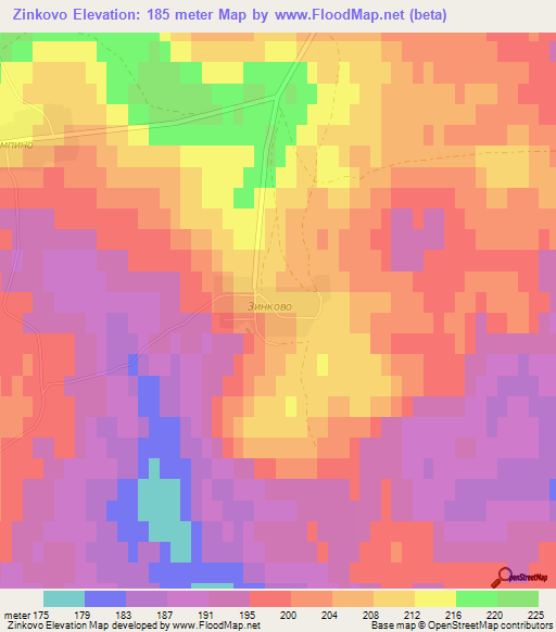 Zinkovo,Russia Elevation Map