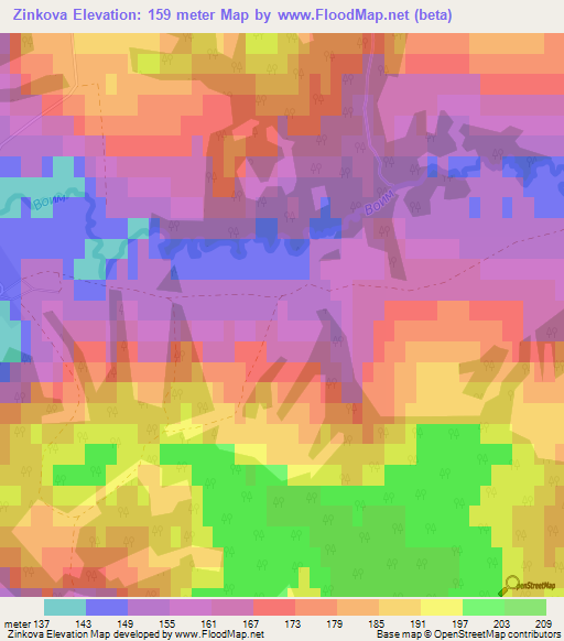 Zinkova,Russia Elevation Map