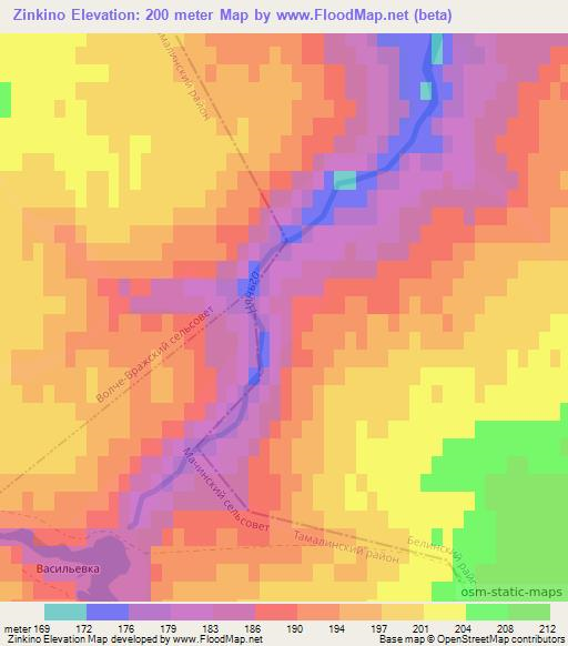 Zinkino,Russia Elevation Map