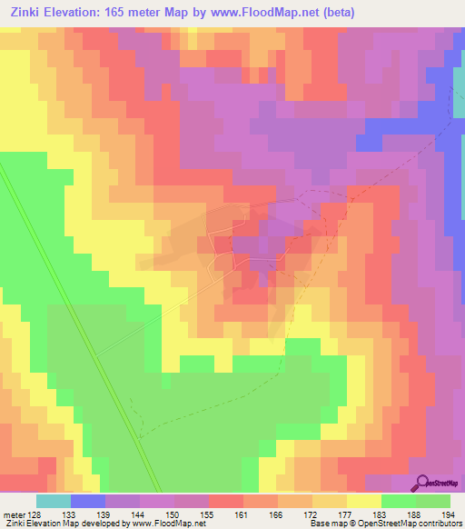 Zinki,Russia Elevation Map