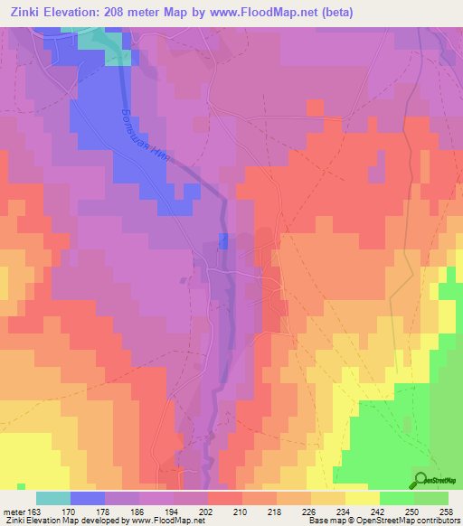 Zinki,Russia Elevation Map