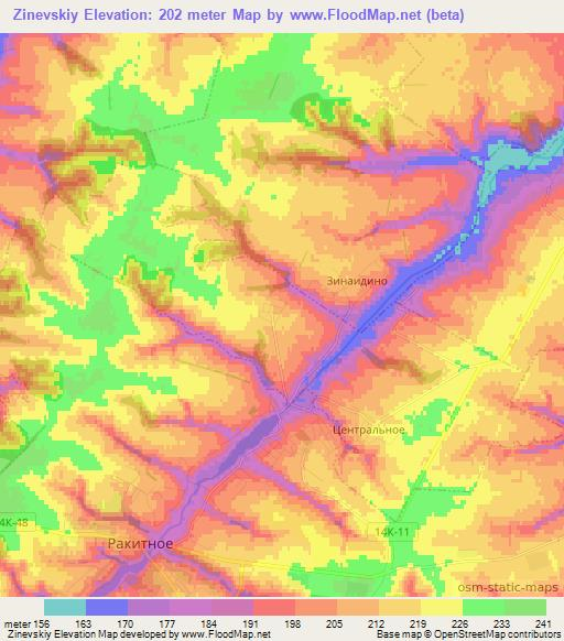 Zinevskiy,Russia Elevation Map