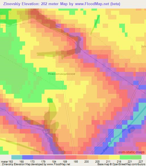 Zinevskiy,Russia Elevation Map